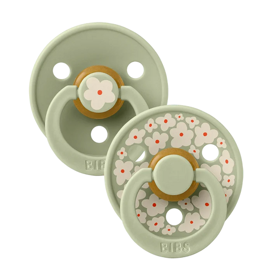 Bibs Round Natural Dummy Pacifier - Studio Collection - Jasmine Sage Mix