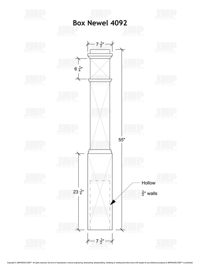 Box Newel 4092 (7-1/2")