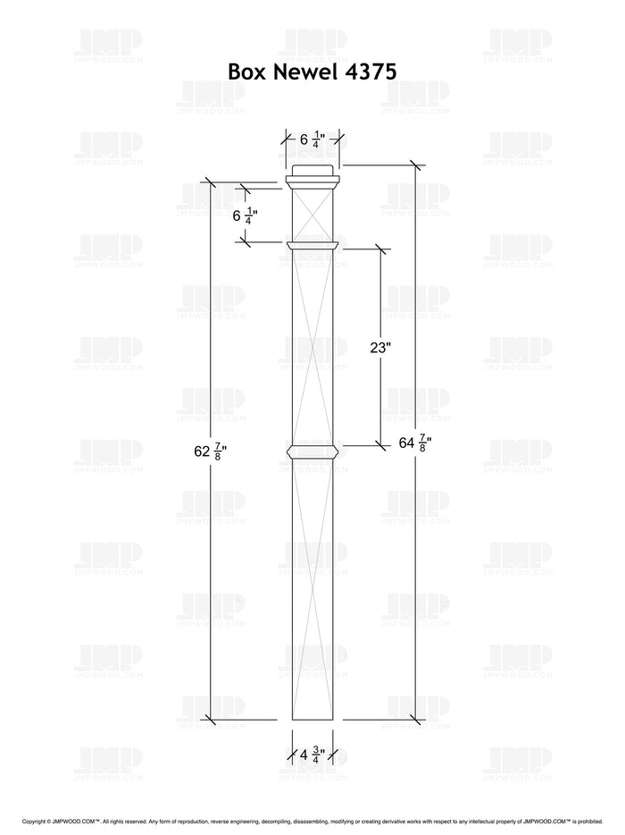 Box Newel 4375 (4-3/4")