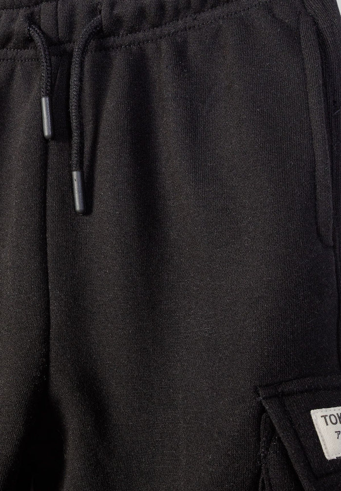 Sweatshirt & Cargo Shorts Set, Tokyo Print, Black - 6