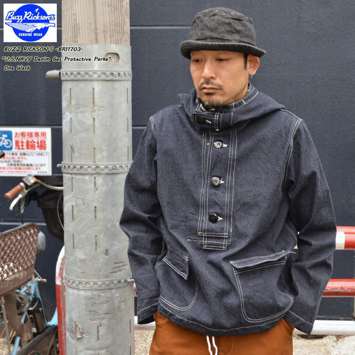 BUZZ RICKSON'S BR11703 U.S.NAVY Denim Gas Protective Parka
