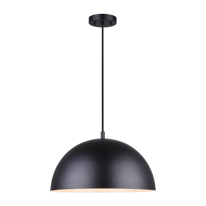 Pendant Canarm IPL734B01BK Sadie Black Metal Dome Pendant Canarm