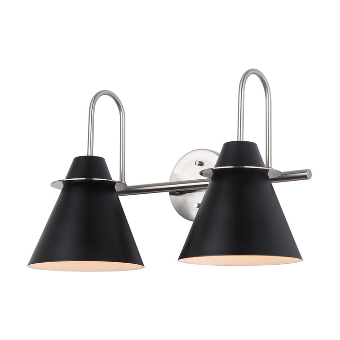 VANITY BAR Canarm  IVL1076A02BKN Talia 2 Light Vanity Sconce in Black Canarm