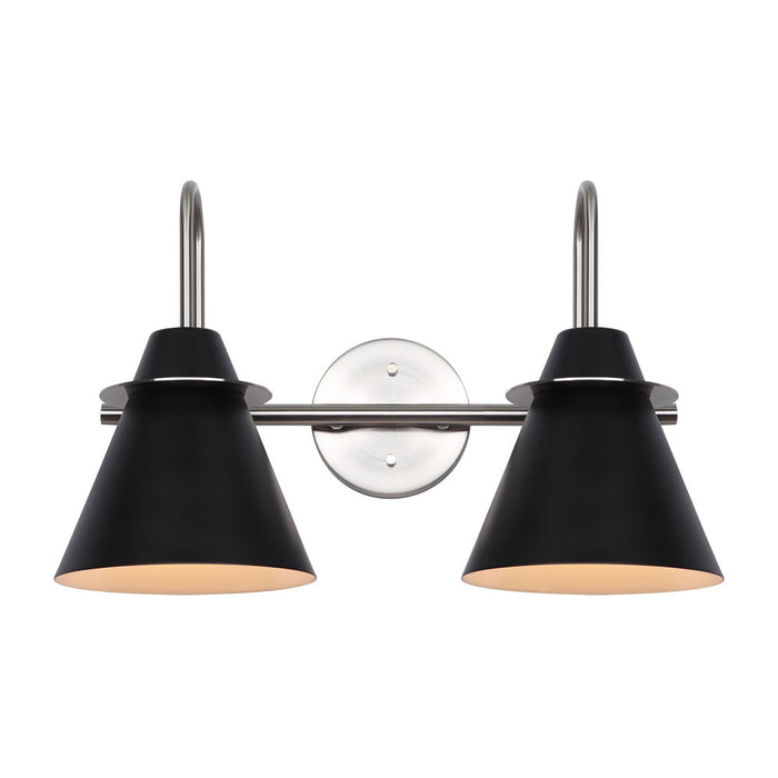 VANITY BAR Canarm  IVL1076A02BKN Talia 2 Light Vanity Sconce in Black Canarm