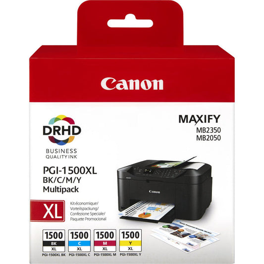 Canon PGI-1500XL Printer Ink Cartridges CMYK