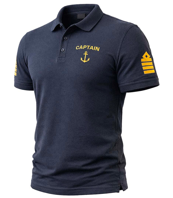 Captain Merchant Navy Uniform Polo Shirt – Professional Maritime Officer Apparel