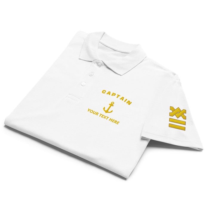 White / S / Navy