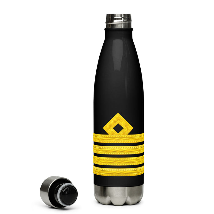 Captain stainless steel water bottle with epaulettes and insulated design