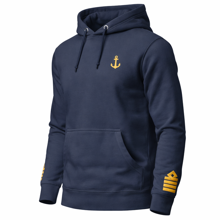 Captain Uniform Hoodie with Anchor & Epaulettes Embroidery