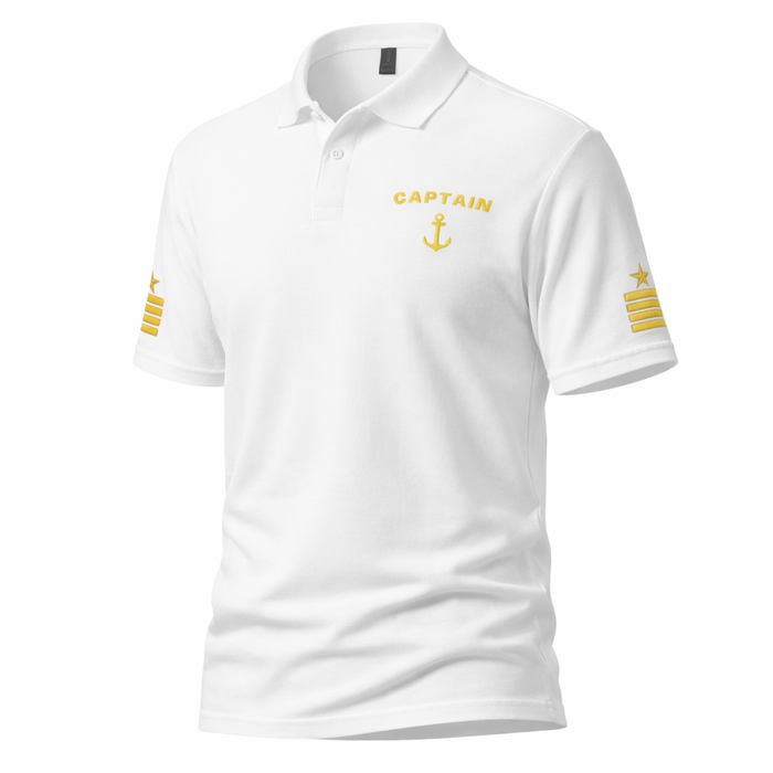 Captain Uniform Polo Shirt with Star & stripes Embroidery