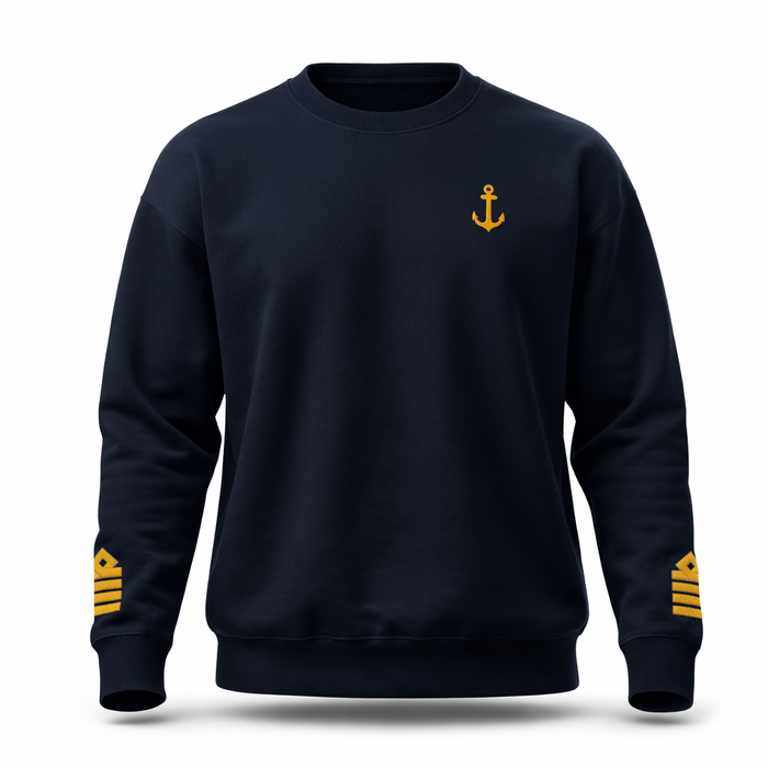 Captain's Uniform Sweatshirt with Embroidered Anchor & Epaulettes