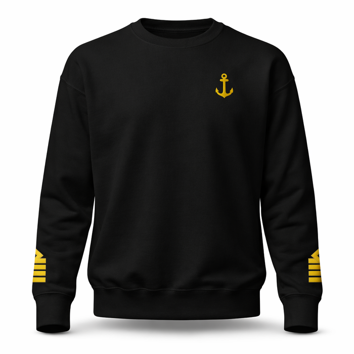 Captain's Uniform Sweatshirt with Embroidered Anchor & Epaulettes