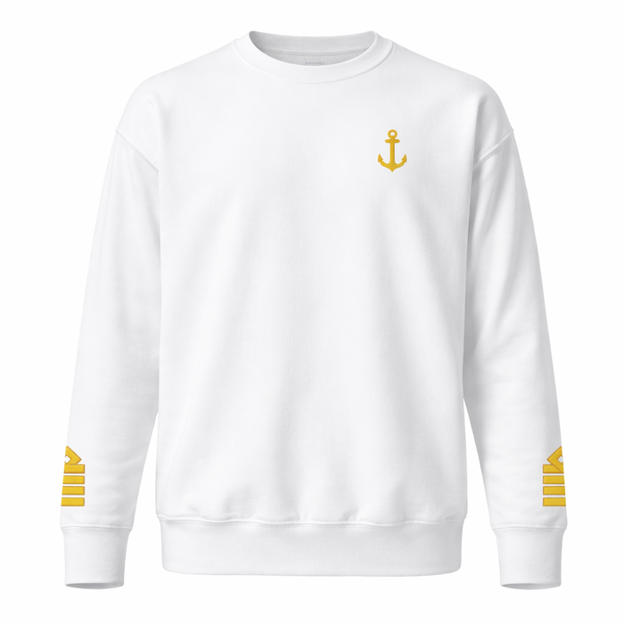 Captain's Uniform Sweatshirt with Embroidered Anchor & Epaulettes