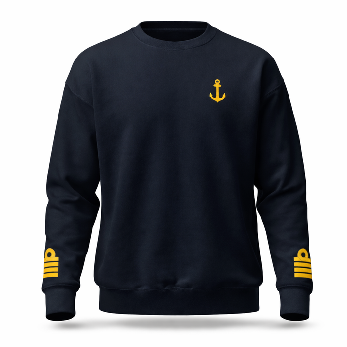 Captain's Uniform Sweatshirt with Embroidered Anchor & Epaulettes