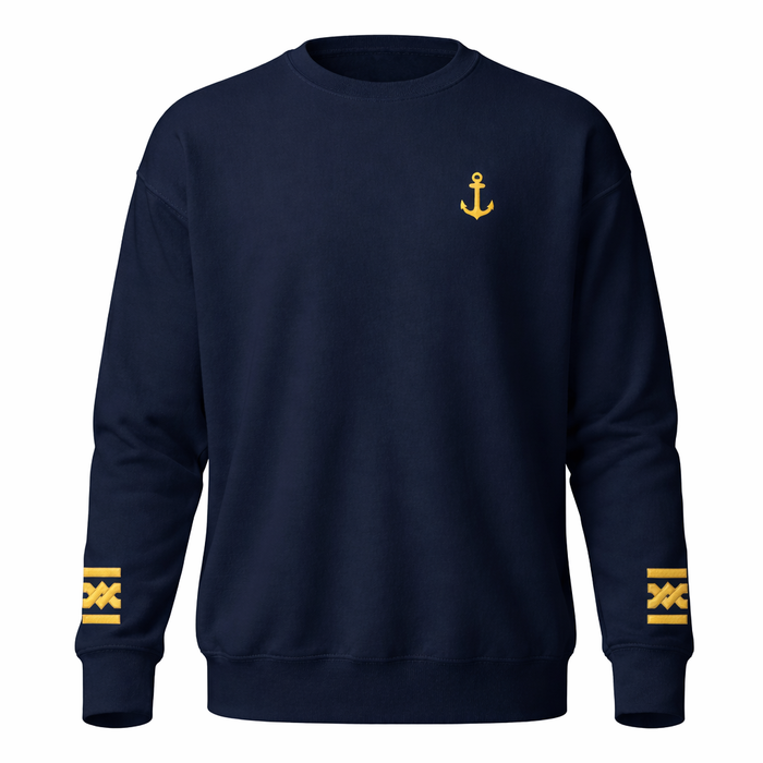 Captain's Uniform Sweatshirt with Embroidered Anchor & Epaulettes