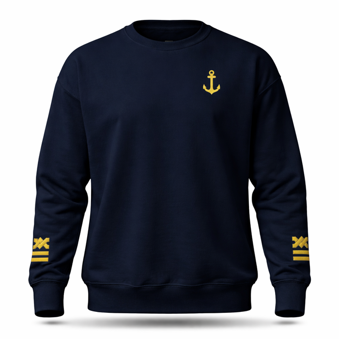Captain's Uniform Sweatshirt with Embroidered Anchor & Epaulettes