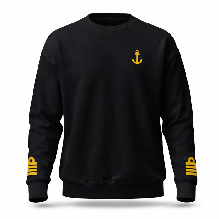 Captain's Uniform Sweatshirt with Embroidered Anchor & Epaulettes