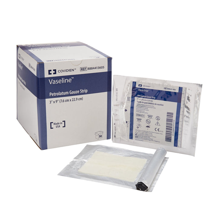 Cardinal Health Vaseline Petrolatum Impregnated Dressing, 3 x 9 Inch