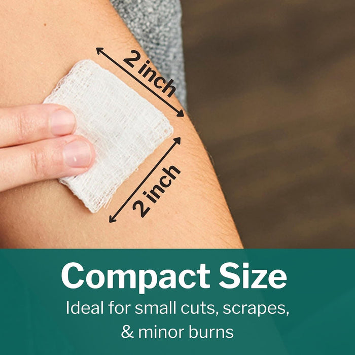 CareStock Gauze Sponge, 2 x 2 in. 8-Ply, Medical-Grade Cotton Wound Dressing