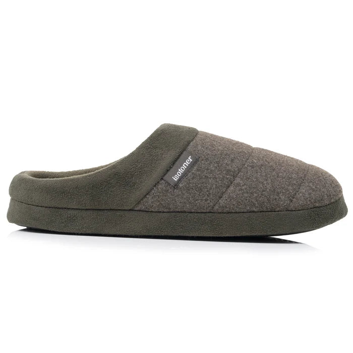 Chaussons Mules Homme polaire Kaki chiné