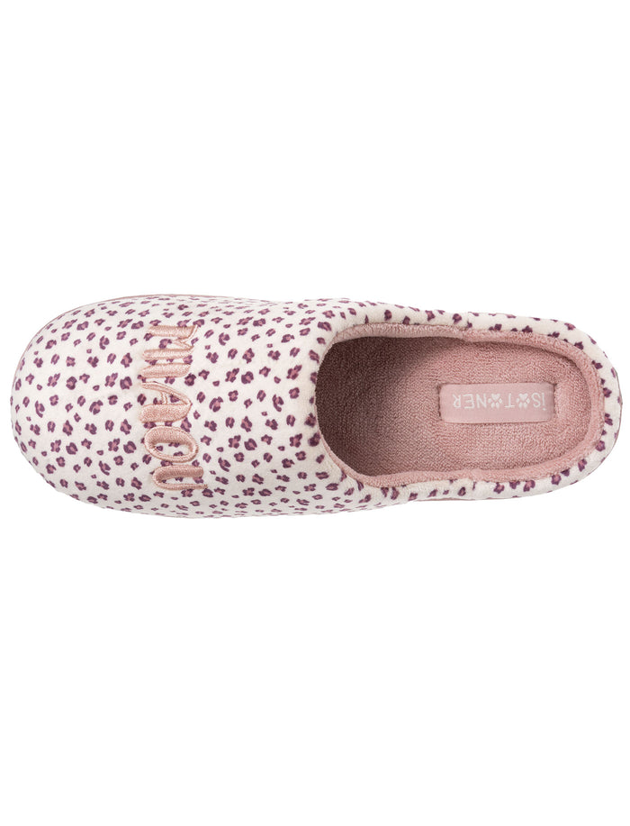 Chaussons Mules Junior Rose Léopard