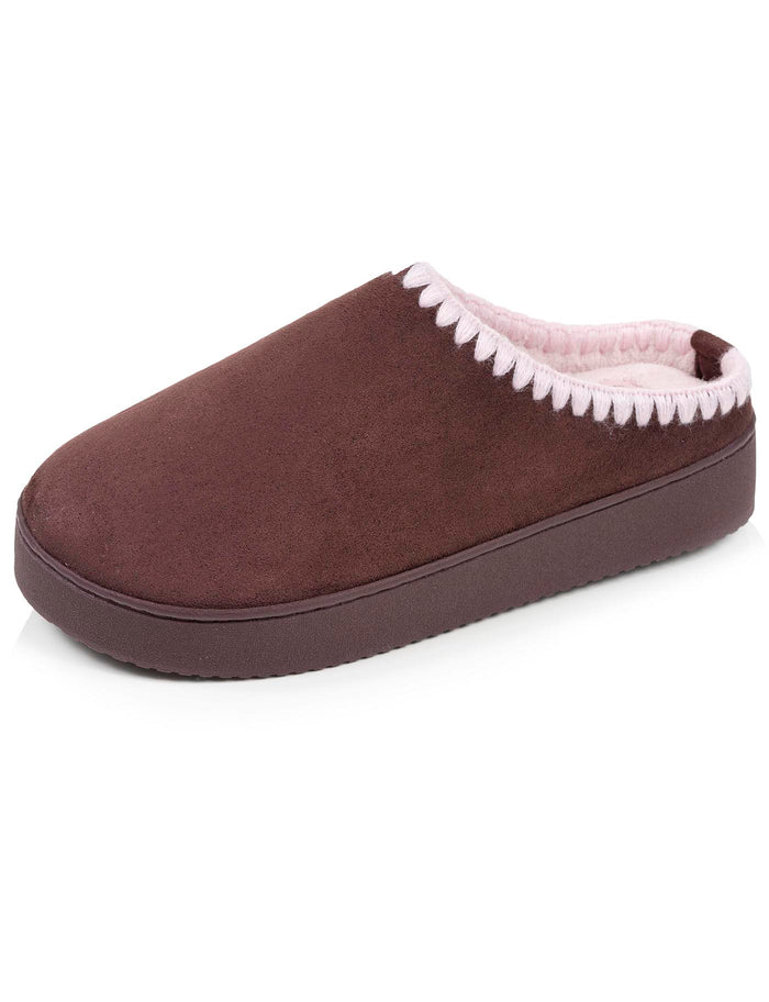 Chaussons mules plateforme Femme Cachou