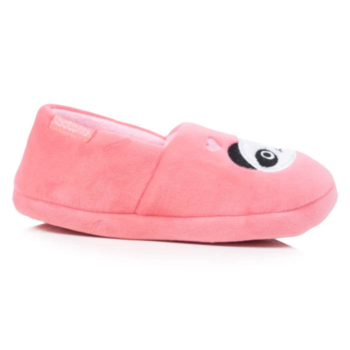 Chaussons Slippers Enfant velours panda Rose