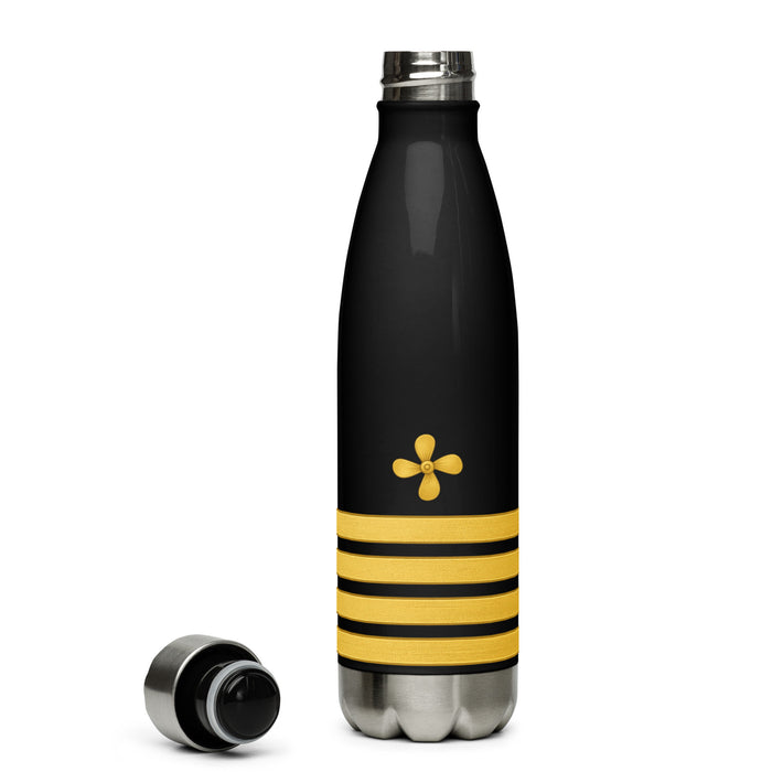 Chief Engineer stainless steel water bottle with propeller and four stripes