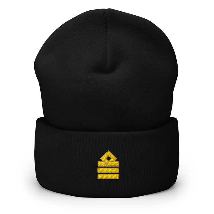 Merchant navy Chief Officer beanie with gold epaulette embroidery