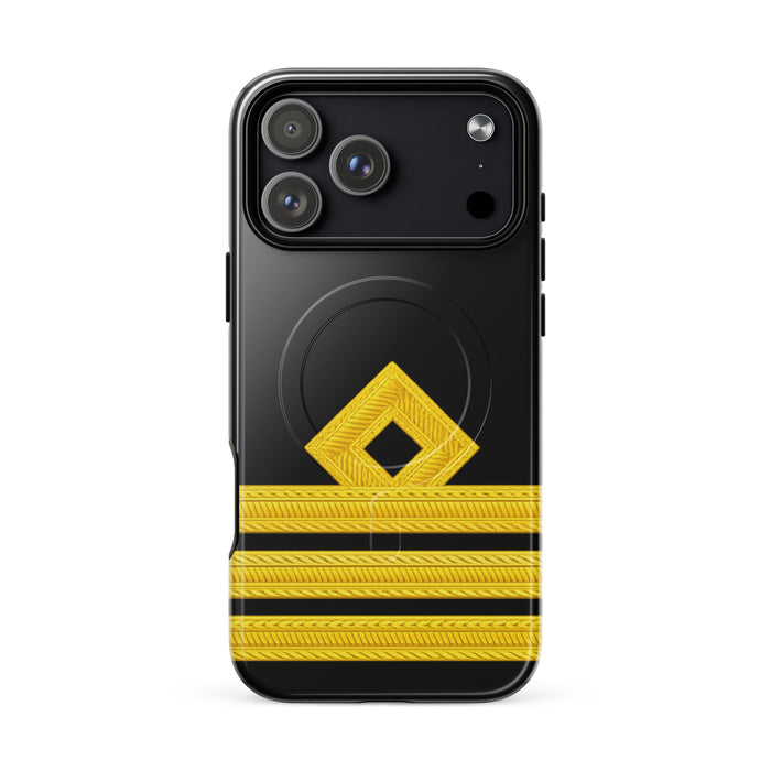 Chief Officer iPhone case with epaulette design and dual-layer protection