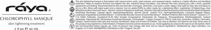 CHLOROPHYLL TIGHTENING MASQUE (607) RAYA SPA - rayaspa