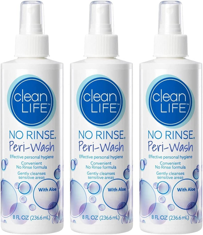 CleanLife No Rinse Peri Wash, 8 oz, Pack of 3