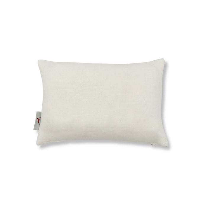 Rectangular throw pillow in solid white linen.