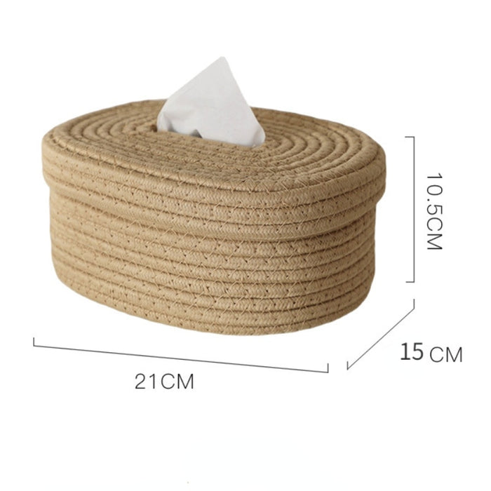 Coffee Rope Woven Tissue Box