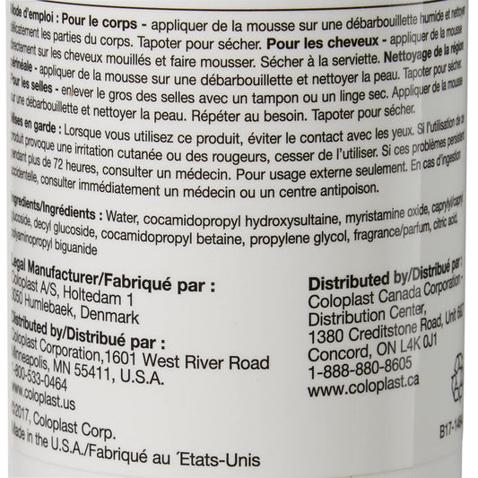 Coloplast Bedside-Care Unscented No-Rinse Foaming Body Wash, Shampoo & Incontinent Cleanser, 8 fl oz