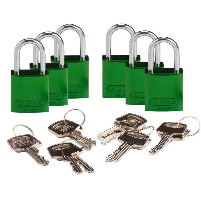 Keyed Different / Pack of 6 Each / Green