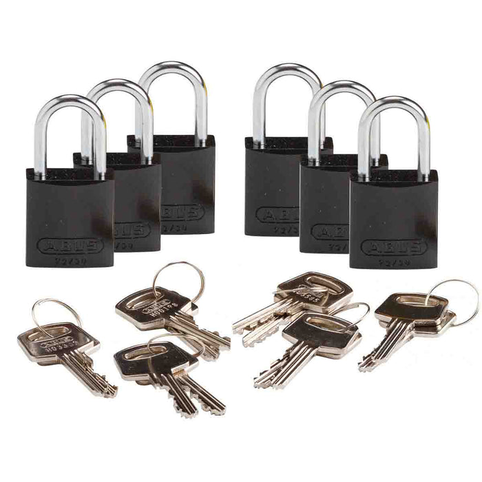 Keyed Different / Pack of 6 Each / Black