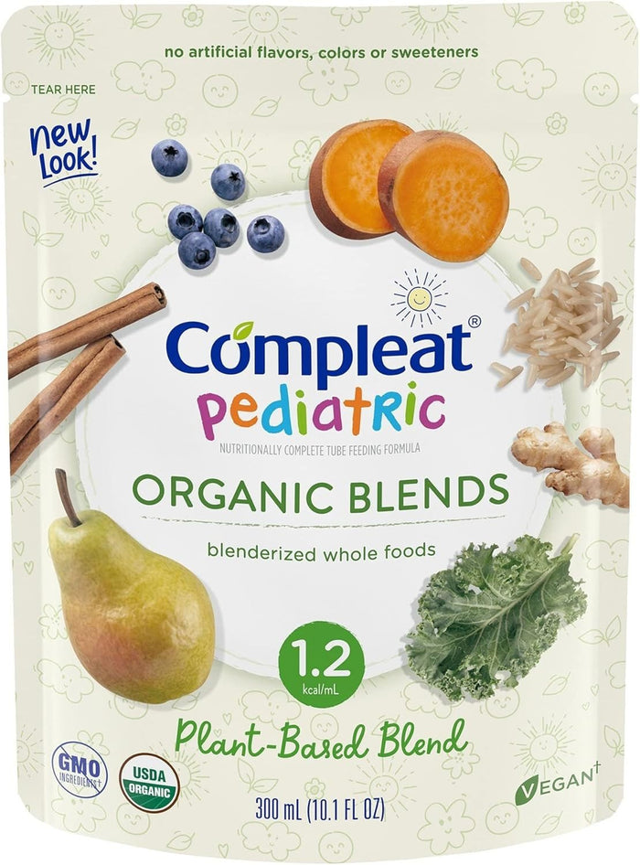 Compleat Pediatric Organic Blends Tube Feeding Formula, Plant Based, 10.1 oz - 00043900117218-Single - LL Medico