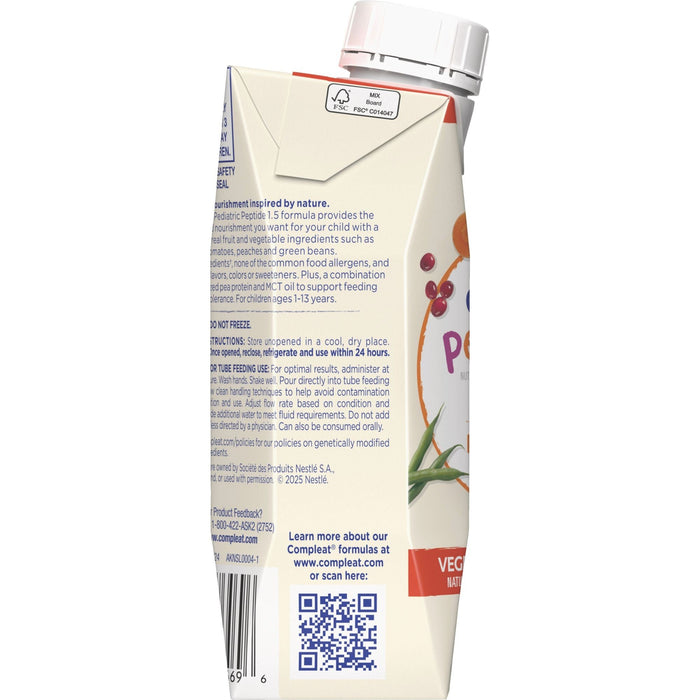Compleat Peptide 1.5 Pediatric Tube Feeding Formula, Vegetable/Fruit, 1000 mL - 00043900617152-Single - LL Medico