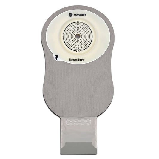 ConvaTec Esteem Body One-Piece Ostomy Pouch, Deep Convex Trim to Fit, 11" Drainable, Box of 10 - 423656 - LL Medico