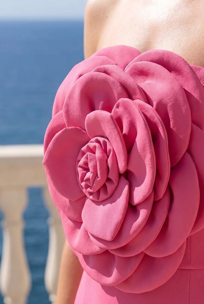 Corsage Mini Dress in pink