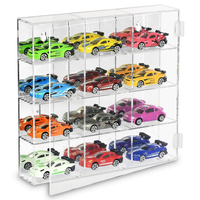 #COT1834 Mountable 12 Compartments Display case  with Mirrored Back