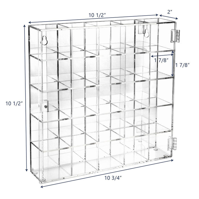#COT1855 Mountable 25 Compartments Display Case w/ Mirrored Back