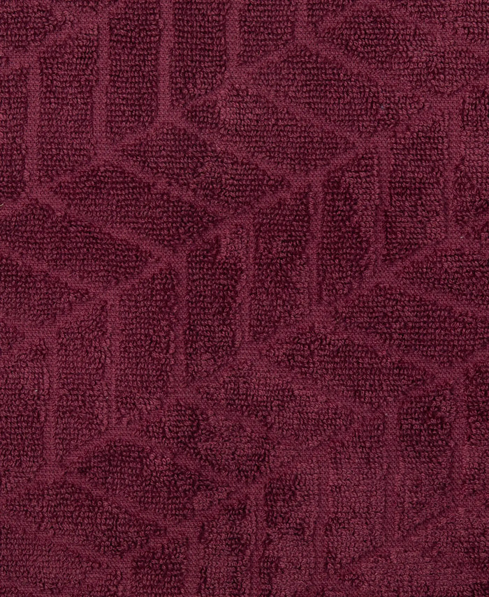 Cotton Terry Ultrasoft and Durable Patterned Hand Towel - Burgundy (Pack of 2)