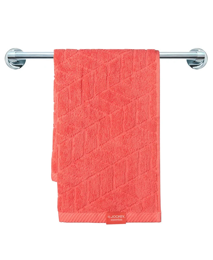 Cotton Terry Ultrasoft and Durable Patterned Hand Towel - Coral-4