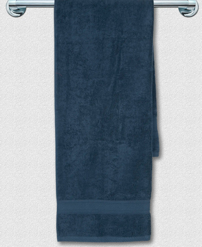 Cotton Terry Ultrasoft and Durable Solid Bath Towel - Navy-3