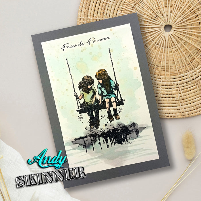 Creative Expressions 3.5"X5.25" Rubber Stamp By Andy Skinner - Friends Forever