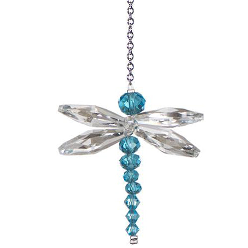 Crystal Dragonfly Suncatcher - Light Blue