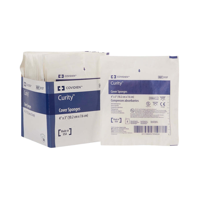 Cardinal Health Curity Sterile Nonwoven Sponge, 3 x 4 Inch, 4-Ply