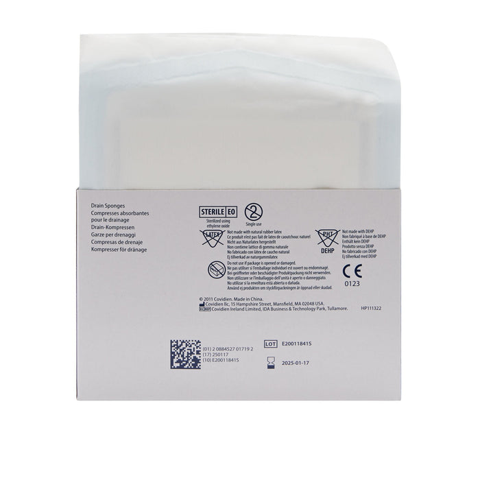 Cardinal Health Curity Drain Sponge, 4 x 4 Inch, Six-Ply